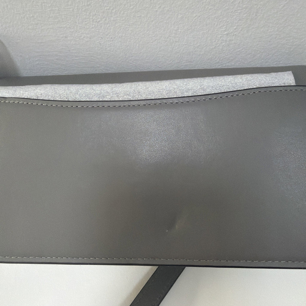 Coach Eliza Flap Crossbody Leather Covered Closure Charcoal Grey BNWT 2 Straps