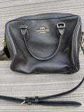 Coach Rowan Satchel in Refined Pebbled Leather Black BN