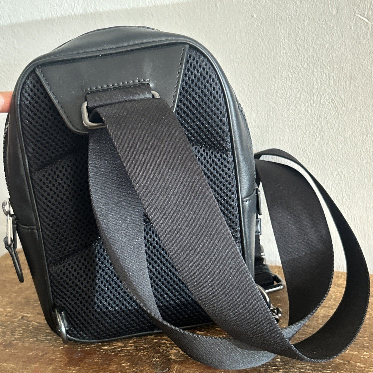 422 Coach Racer Sling Pack In Signature Black/ Charcoal/ Gunmetal Canvas  BNWOT