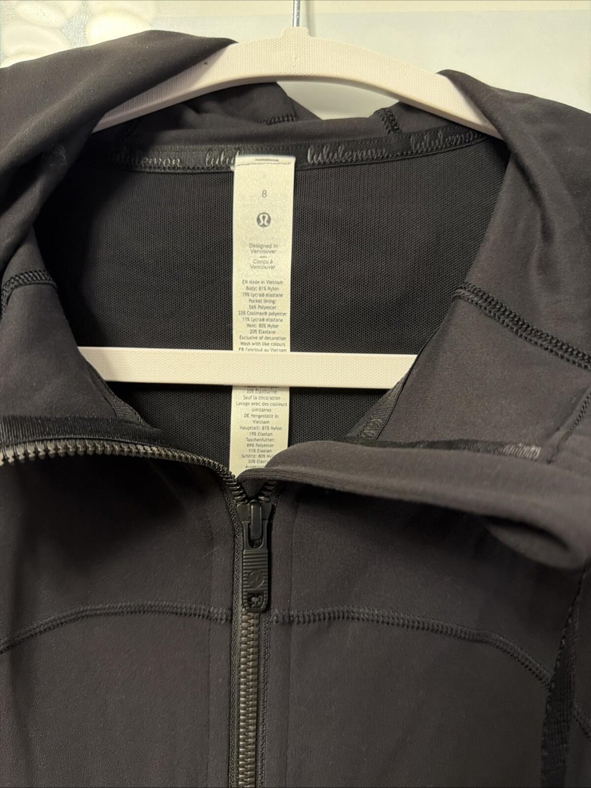 Lululemon Hooded Define Jacket Nulu Black Size US 8 Uk 12 BNWT £118 Slim Fit