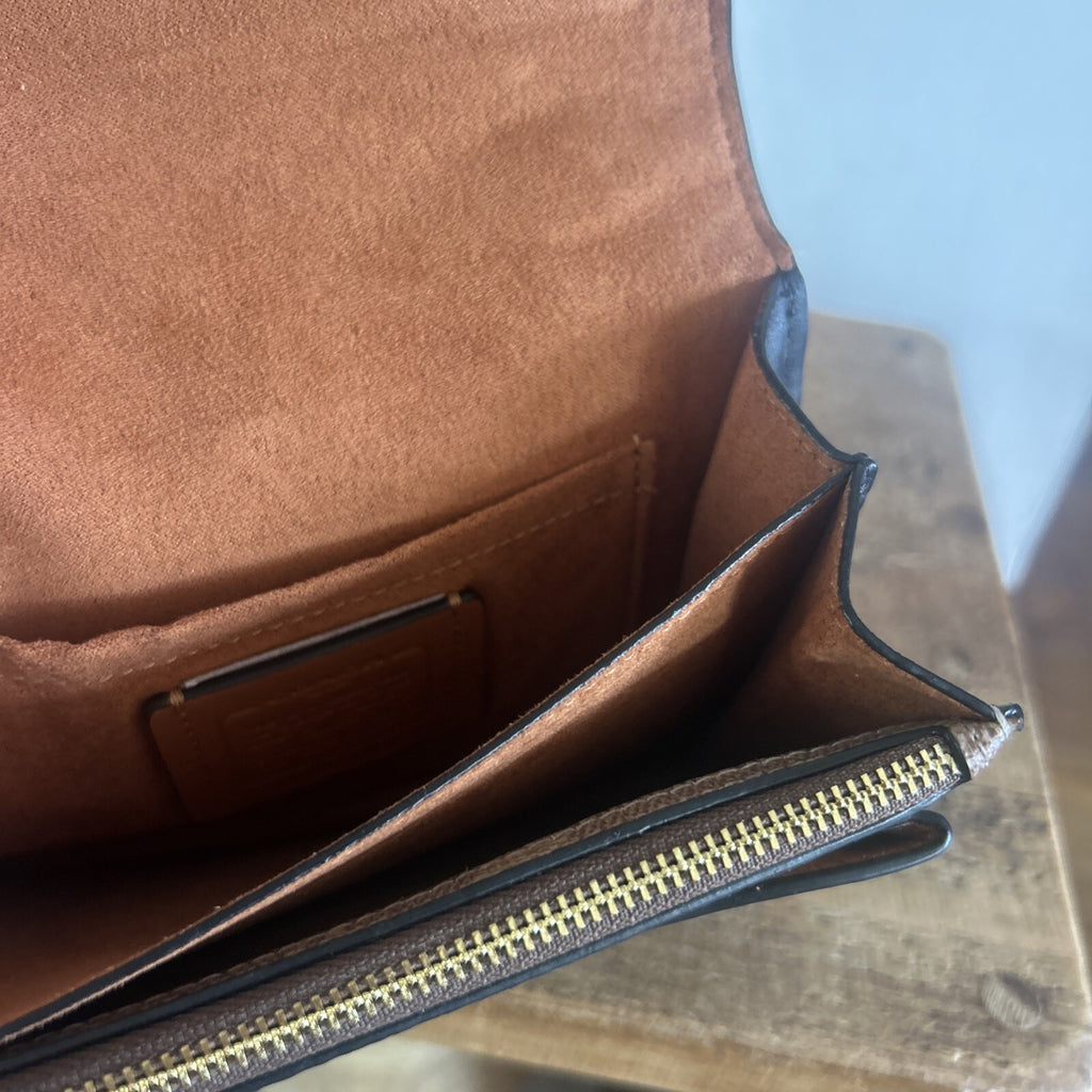 415 Coach Mini Klare Crossbody Bag In Signature Canvas Tan/ Black BNWT