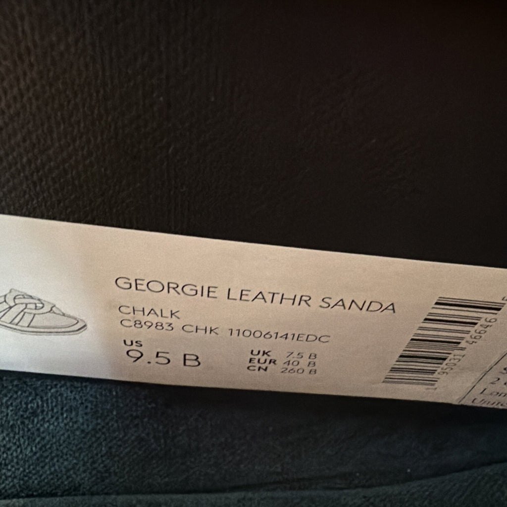 COACH Georgie Chalk Leather Plush Open Toe Sandals Slides Mules UK 7.5 RRP £175