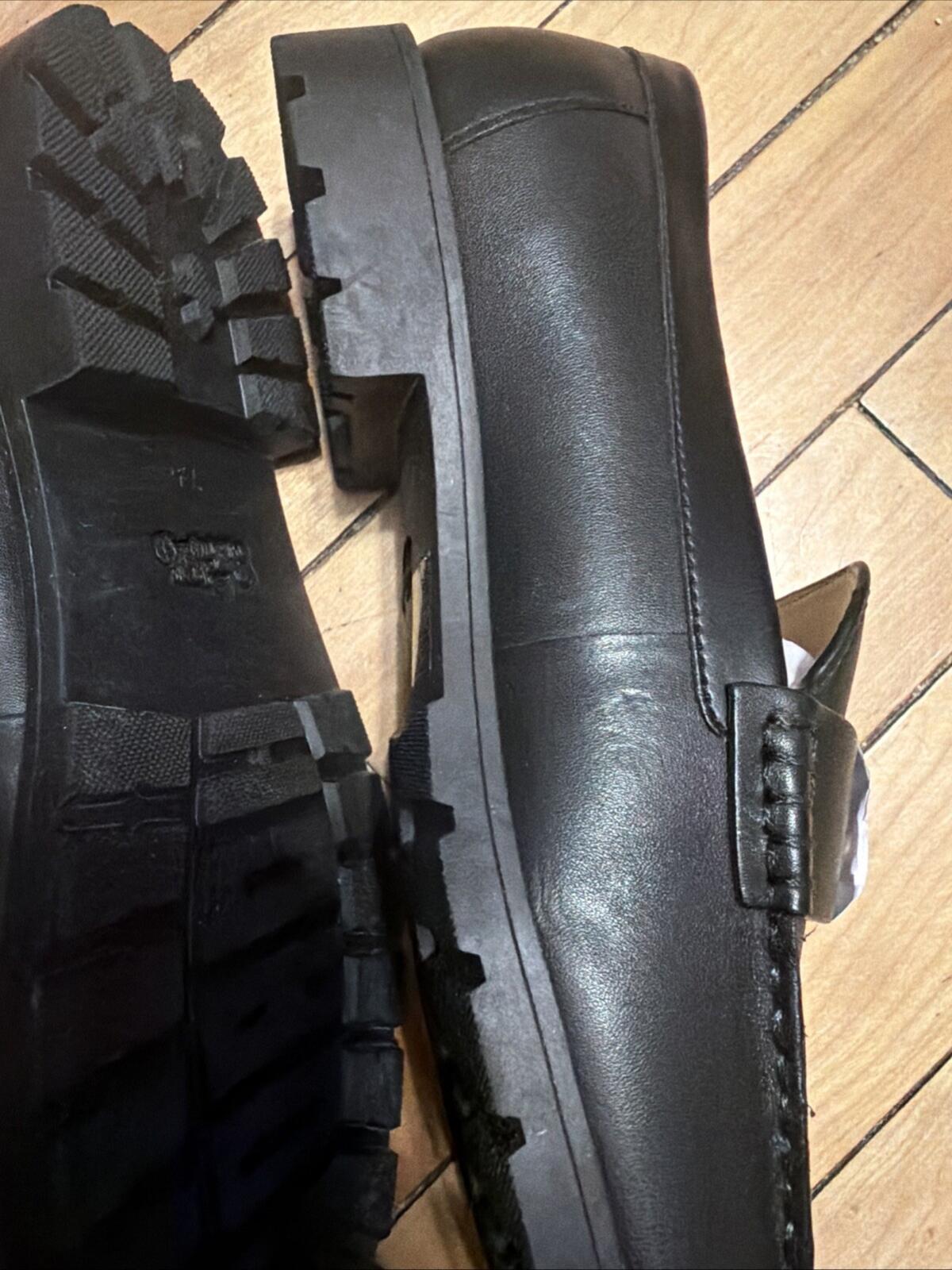 Coach Janie Leather Loafers - Black Size 7.5 Uk 5.5 Eu 38 BN