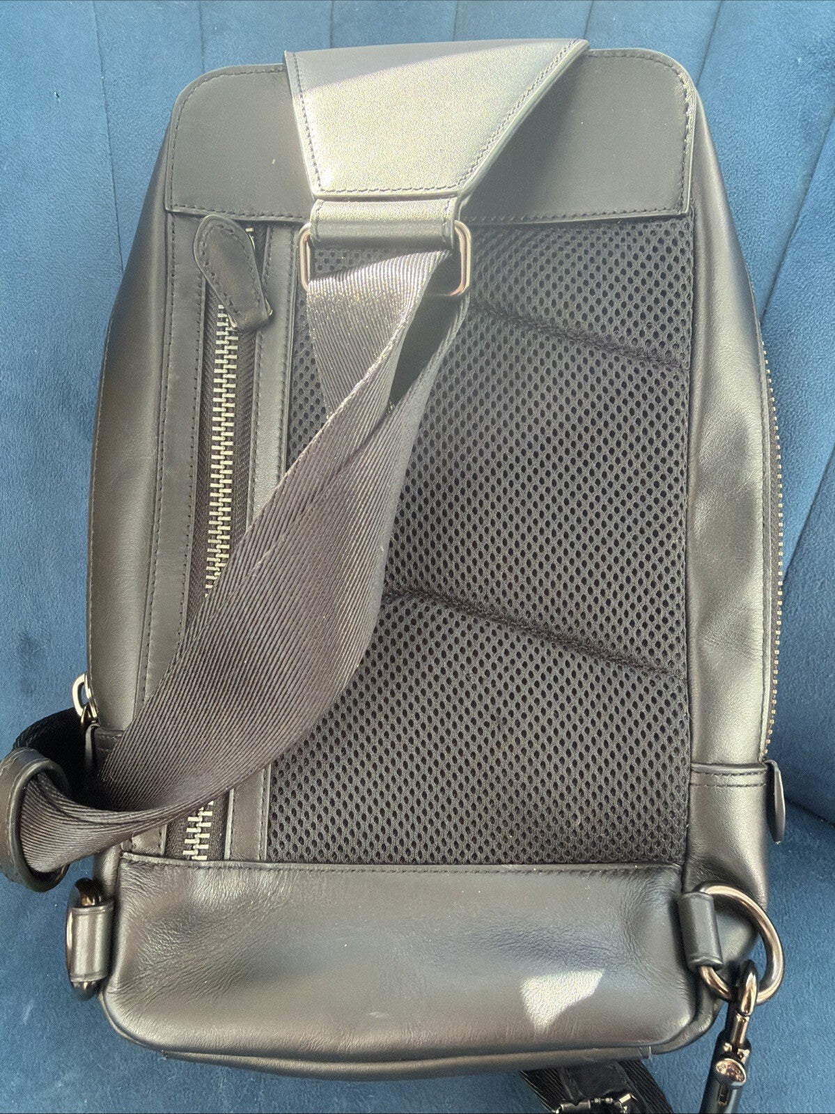 Coach Gotham Sling Back Pack 13 CC091 Black Signature Canvas Leather Bag BN
