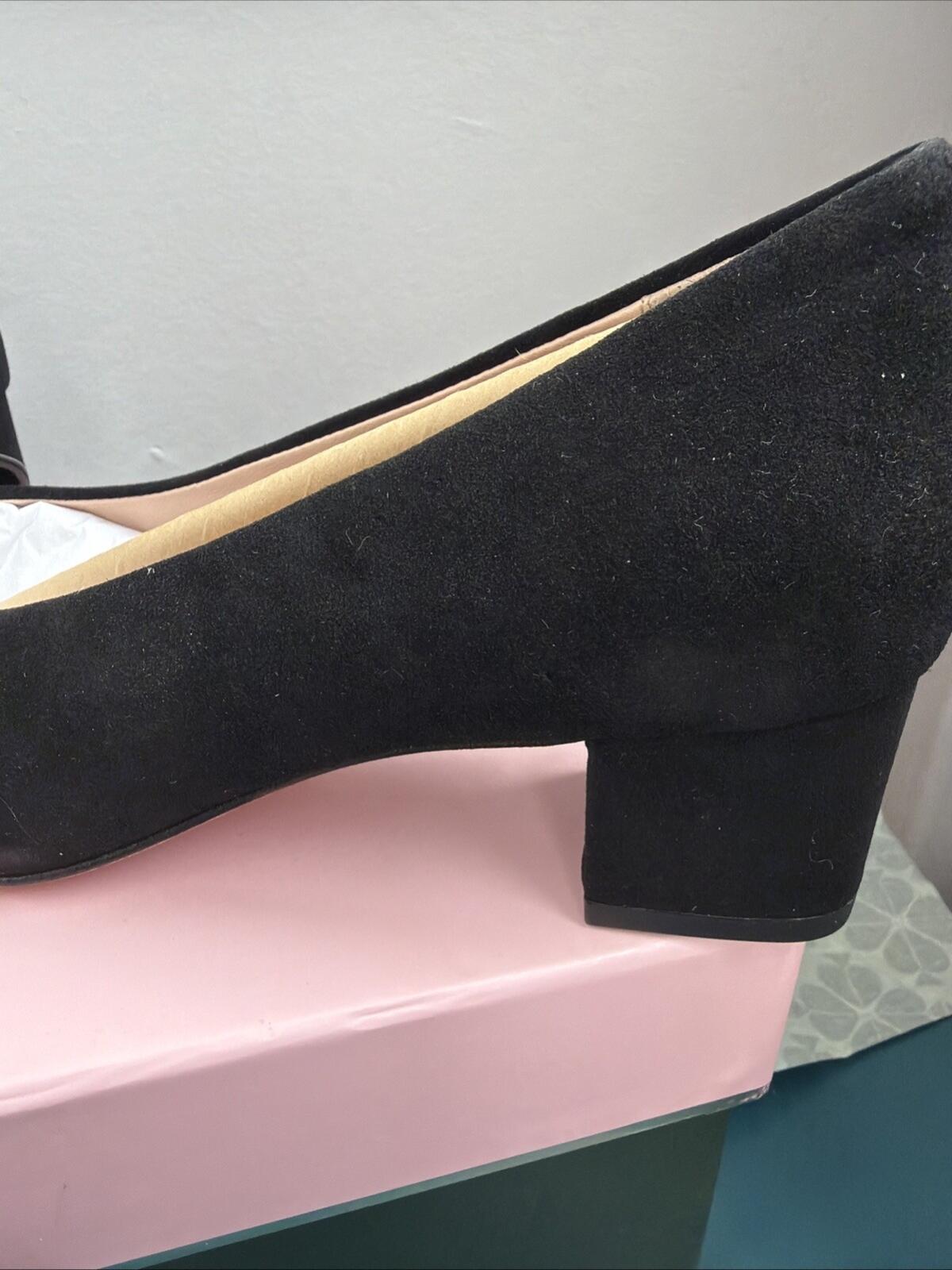 Kate Spade Kacey True Suede Black UK 2.5  BNIB Low  Block Heels £179
