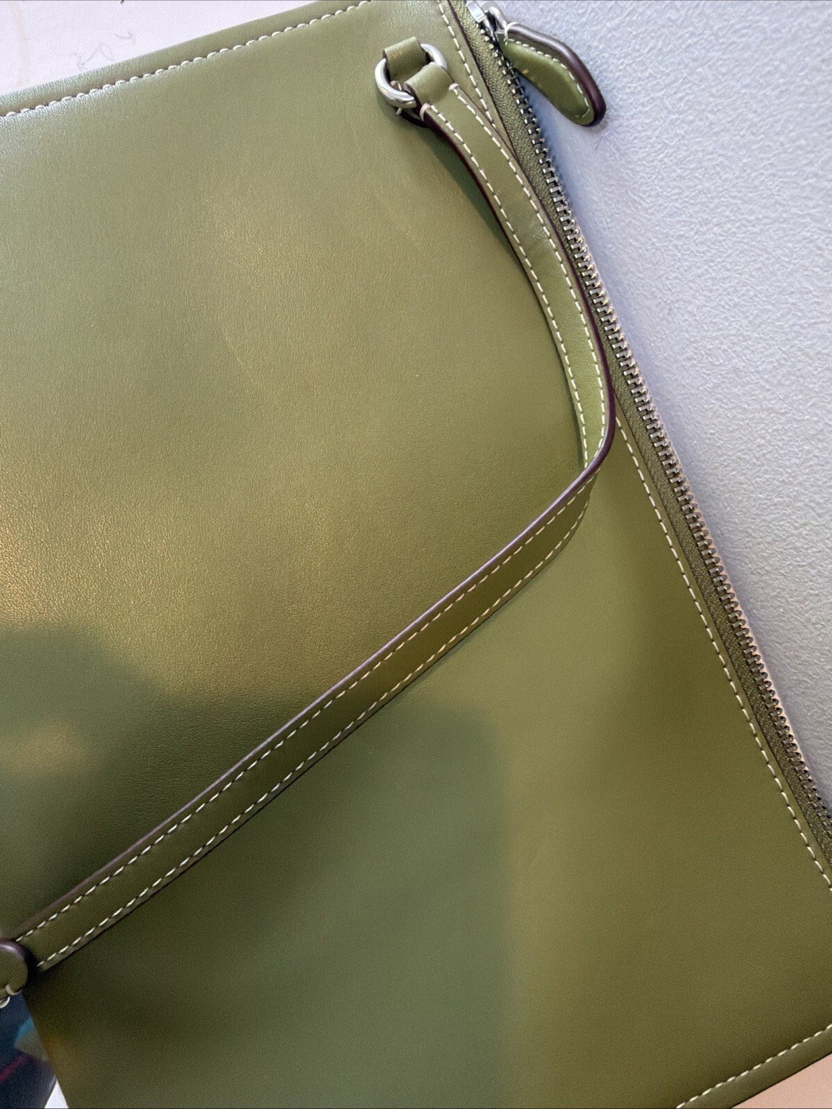 Coach CO667 Re Laceable Tote Olive Green Coachtopia Leather Pouch Medium Bag BN