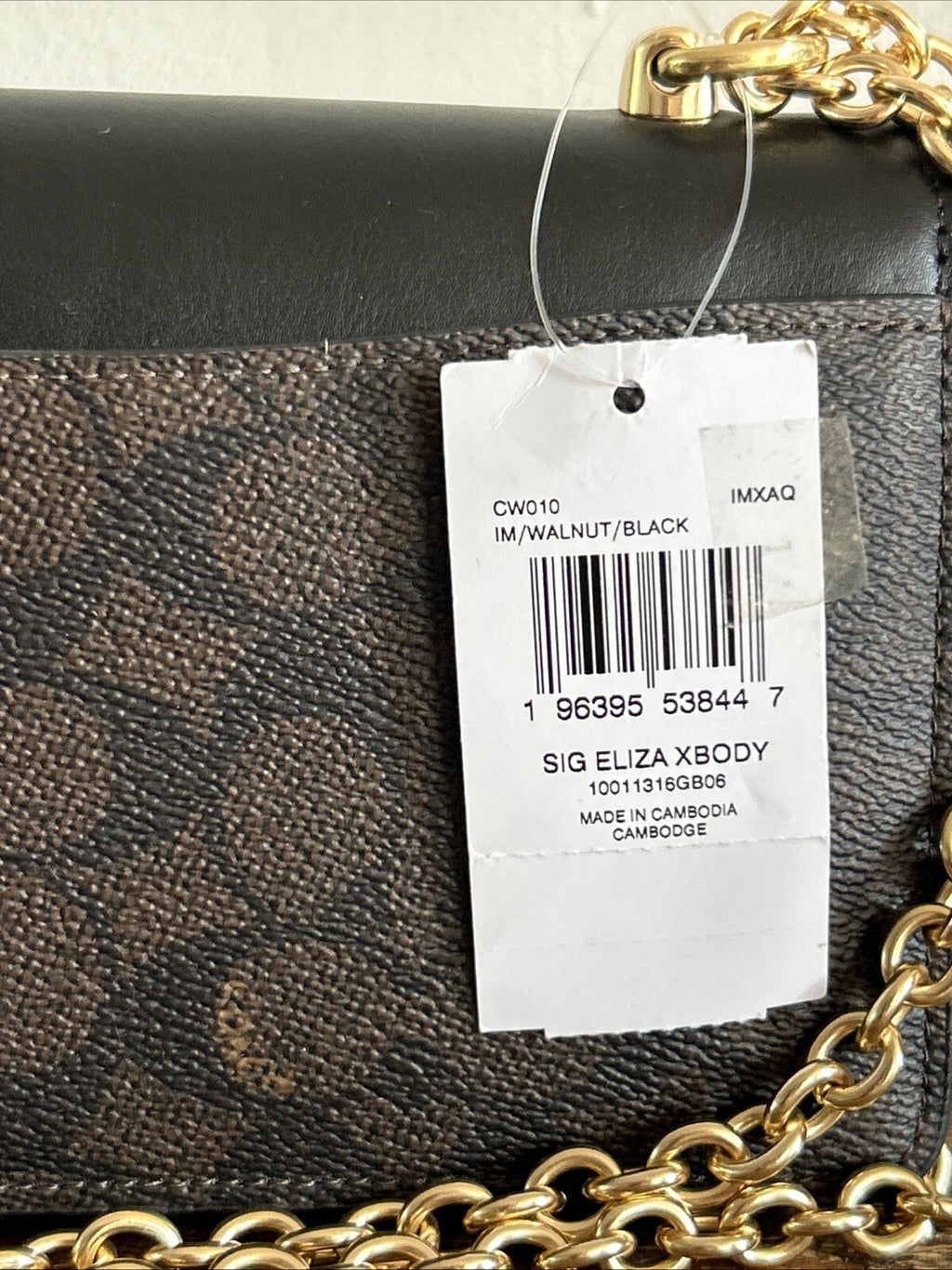 403 Coach Eliza Flap Crossbody Bag BNWT in Walnut/black