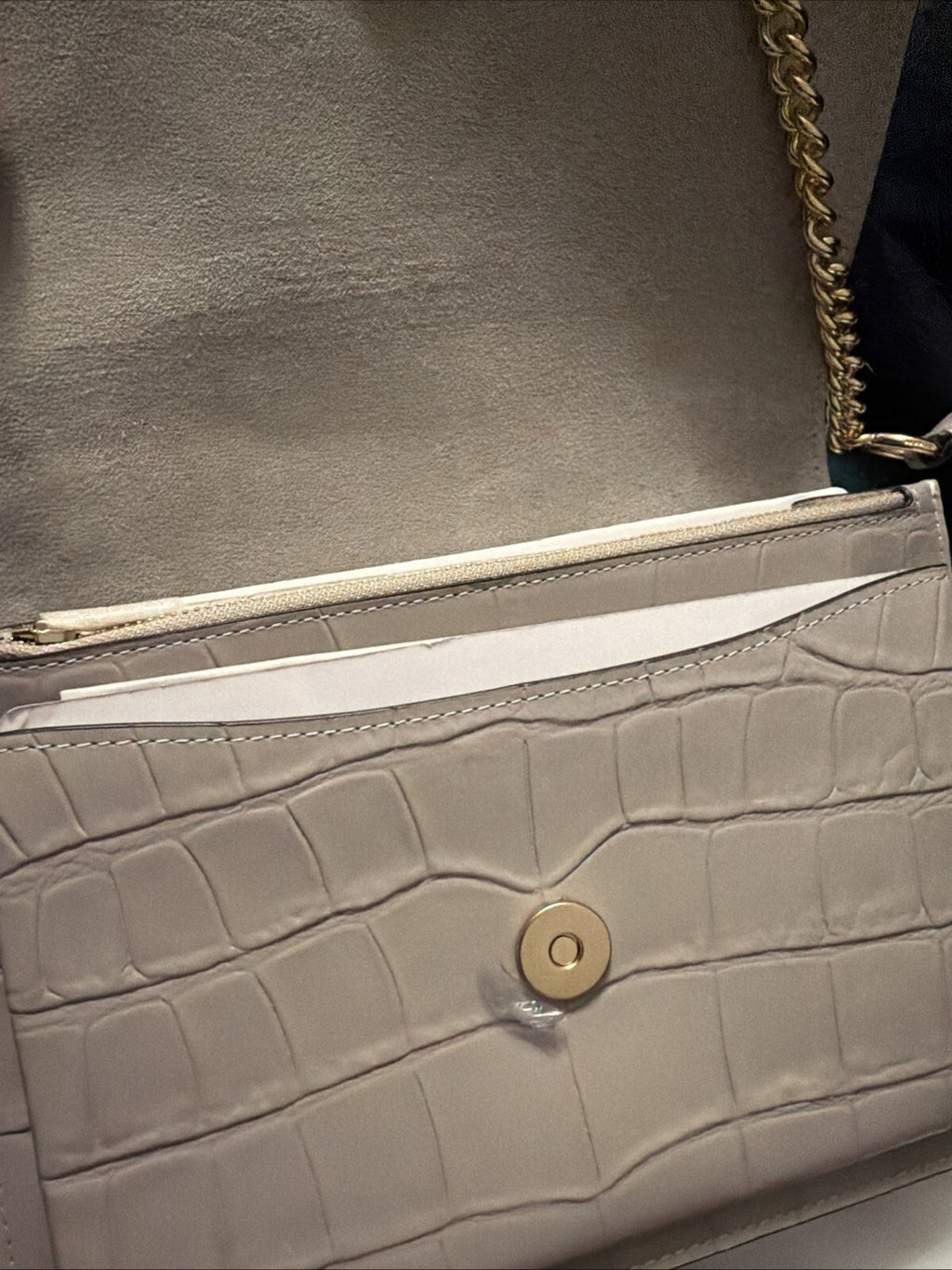 Coach Klare Crossbody Bag CC840 Crocodile Leather Grey Birch BNWT