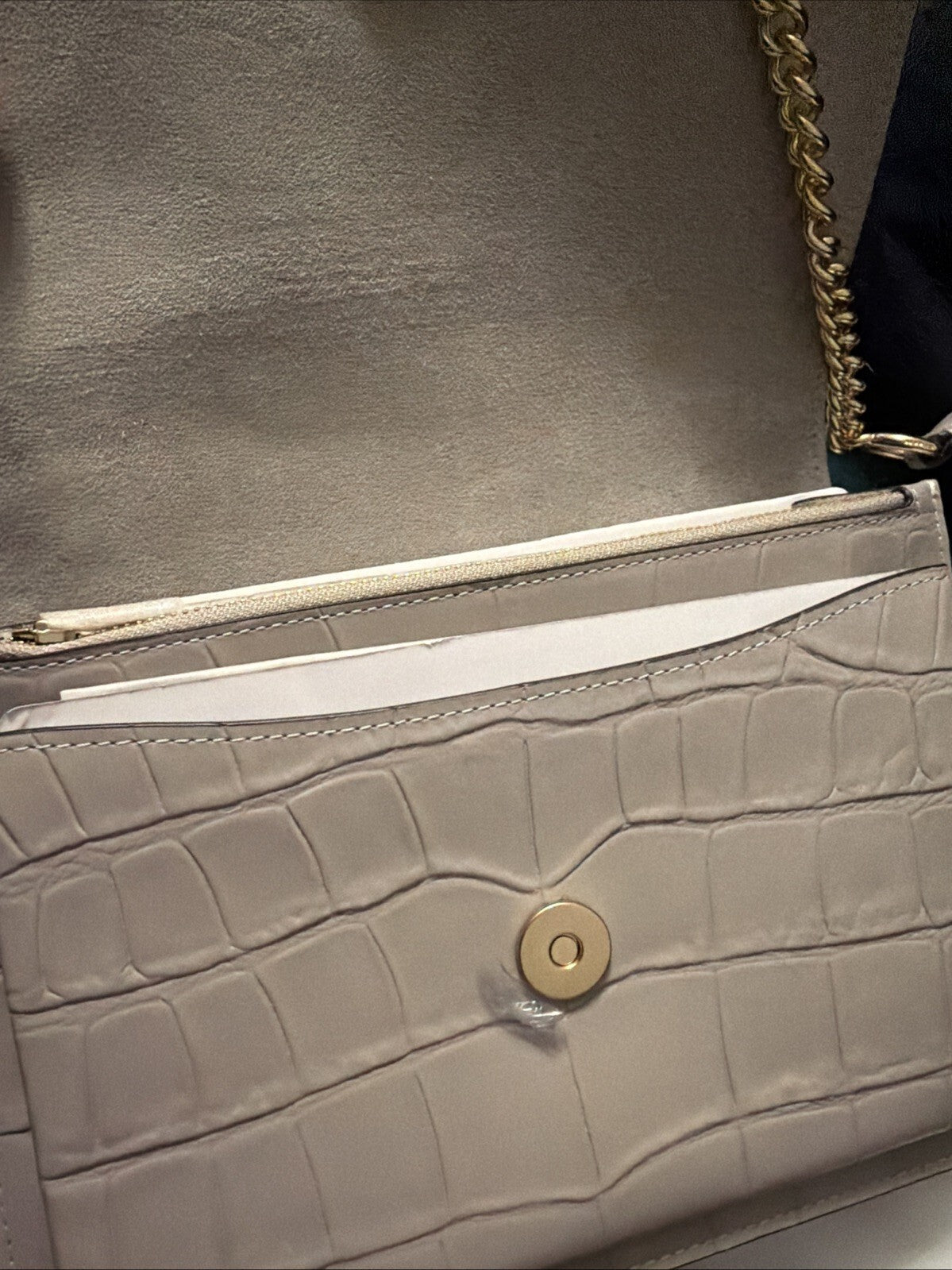 Coach Klare Crossbody Bag CC840 Crocodile Leather Grey Birch BNWT