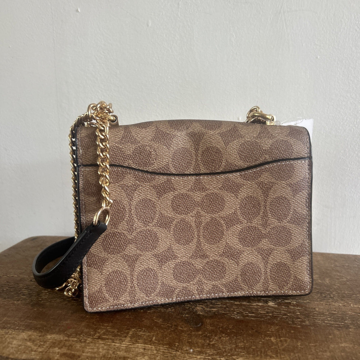 415 Coach Mini Klare Crossbody Bag In Signature Canvas Tan/ Black BNWT