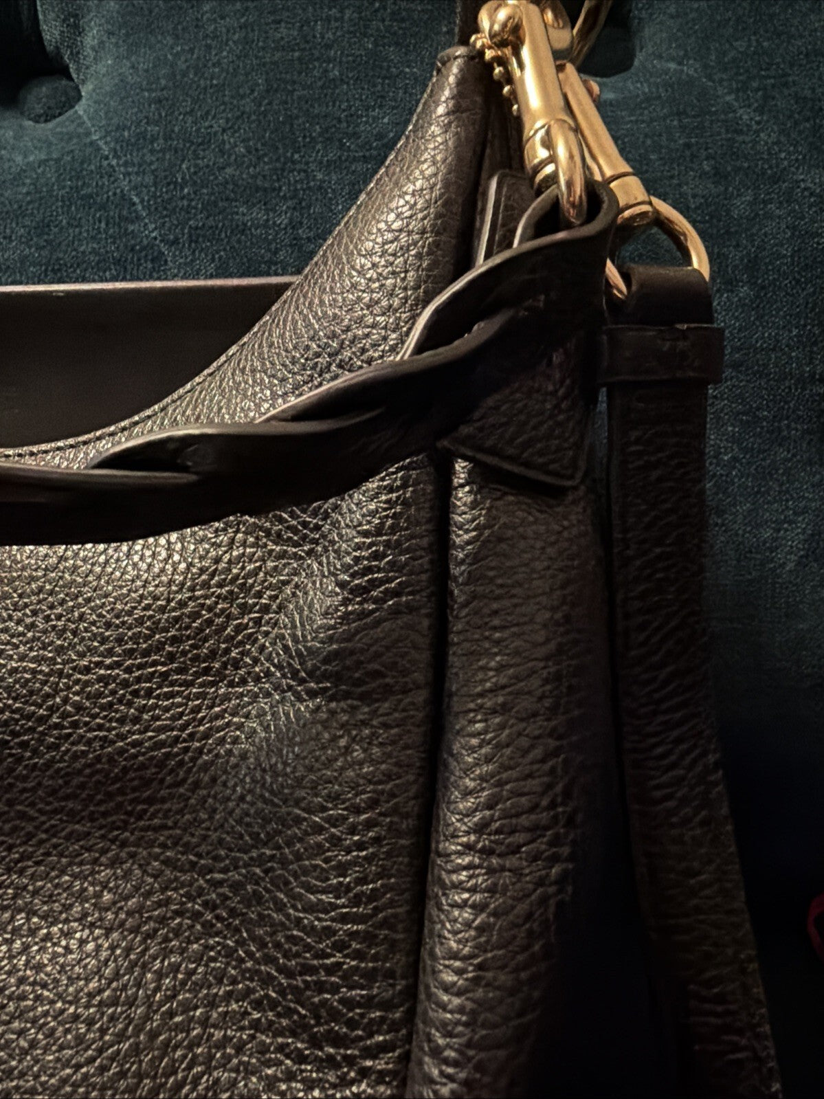 Coach Jules Hobo Pebble Leather Shoulder Bag Handbag Black 2 Straps BNWT £495