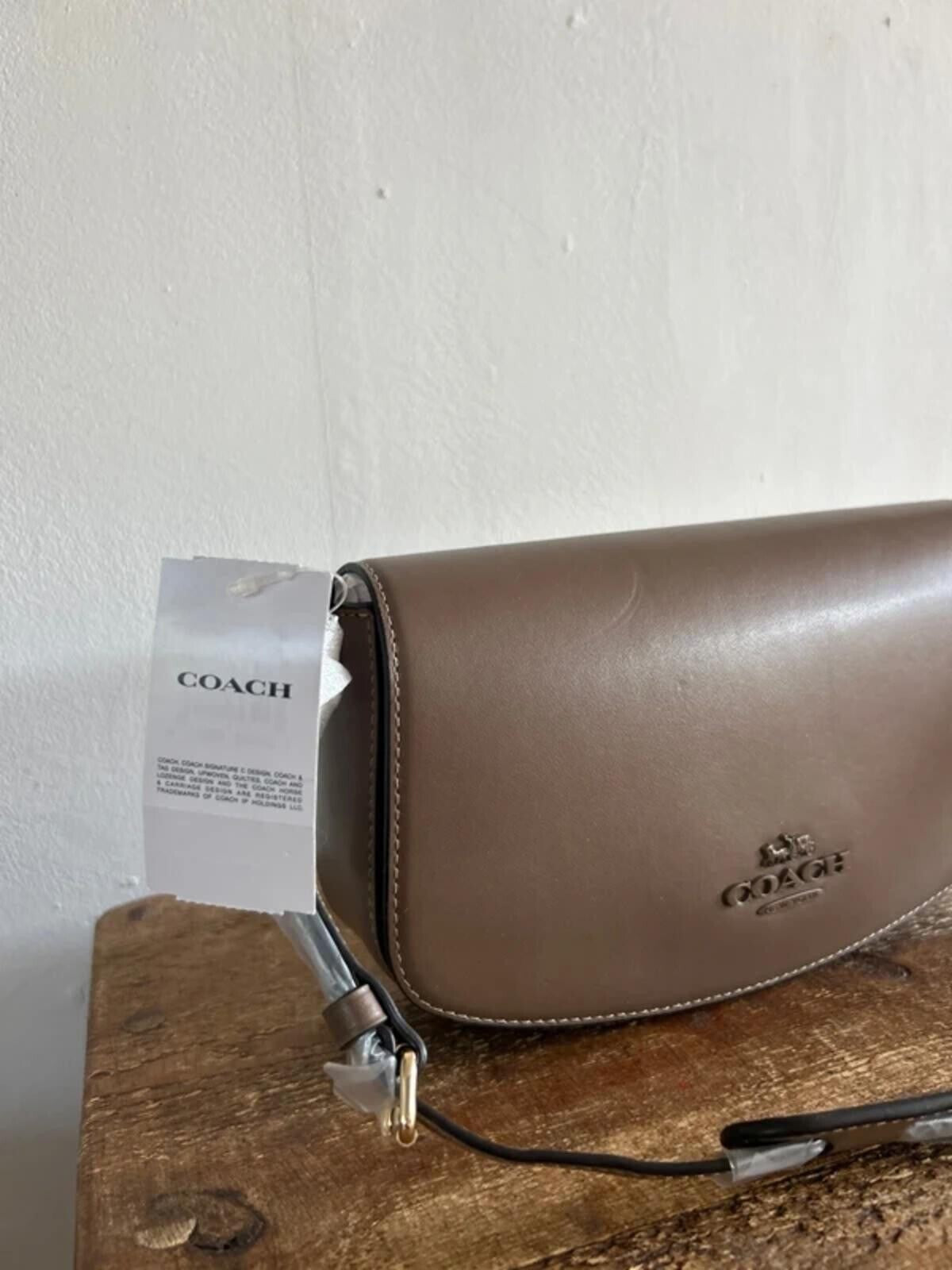 Coach Andrea shoulder bag Dark Stone BNWT Cross Body 2 Straps