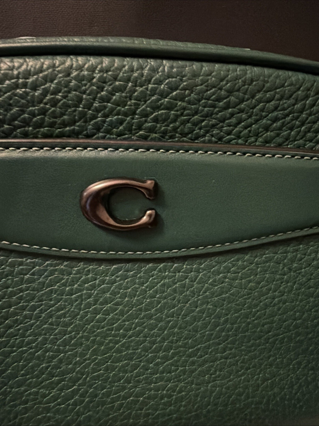 COACH Leather Camera Bag Shoulder Bag CC386 Dark Pine Green BNWT