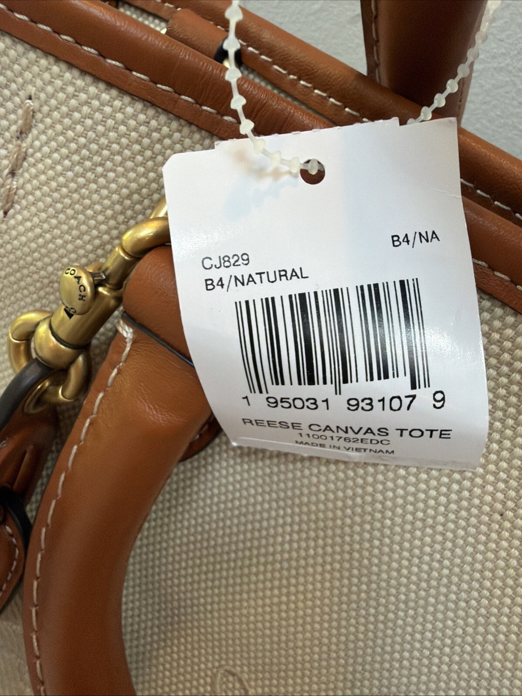 Coach Reese 28 Tote Bag BNWT Horse & Carriage Leather & Natural Canvas