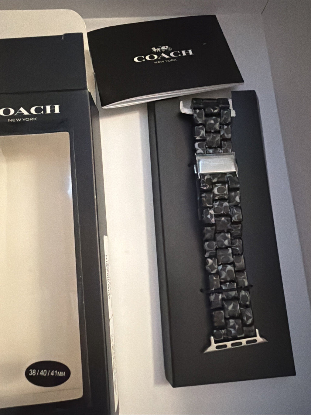 COACH Apple Watch Band Strap 14700232  Replacement Belt Black Tortoiseshell BNIB