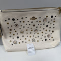 357 Coach Large Charlie leather Pouch clutch/wristlet Ivory Tea Rose Rivets £275
