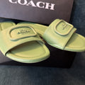 Coach Evy Leather Sandal Slider Soft Green UK 5 / EU 37.5 RRP £195