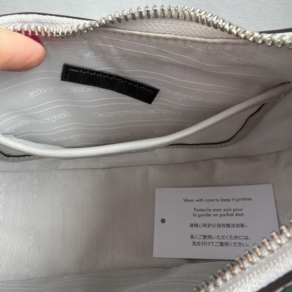340 KATE SPADE Sam Icon Metallic Small Convertible Crossbody Silver £375 BNWT