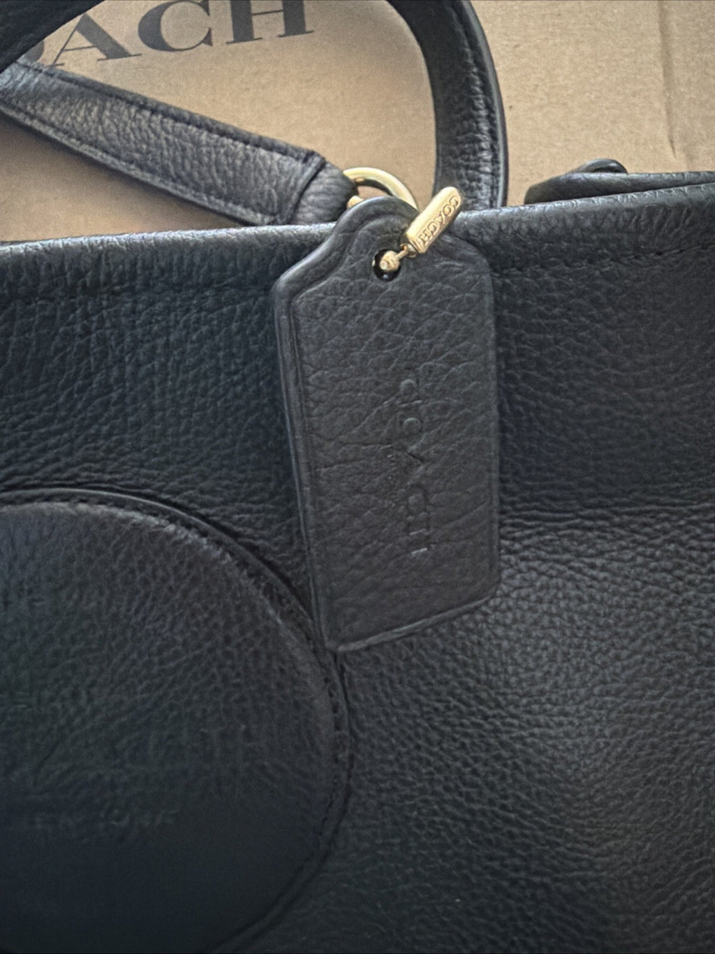 Coach Dempsey Tote Bag 22 With Coach Patch BNWT Black Leather