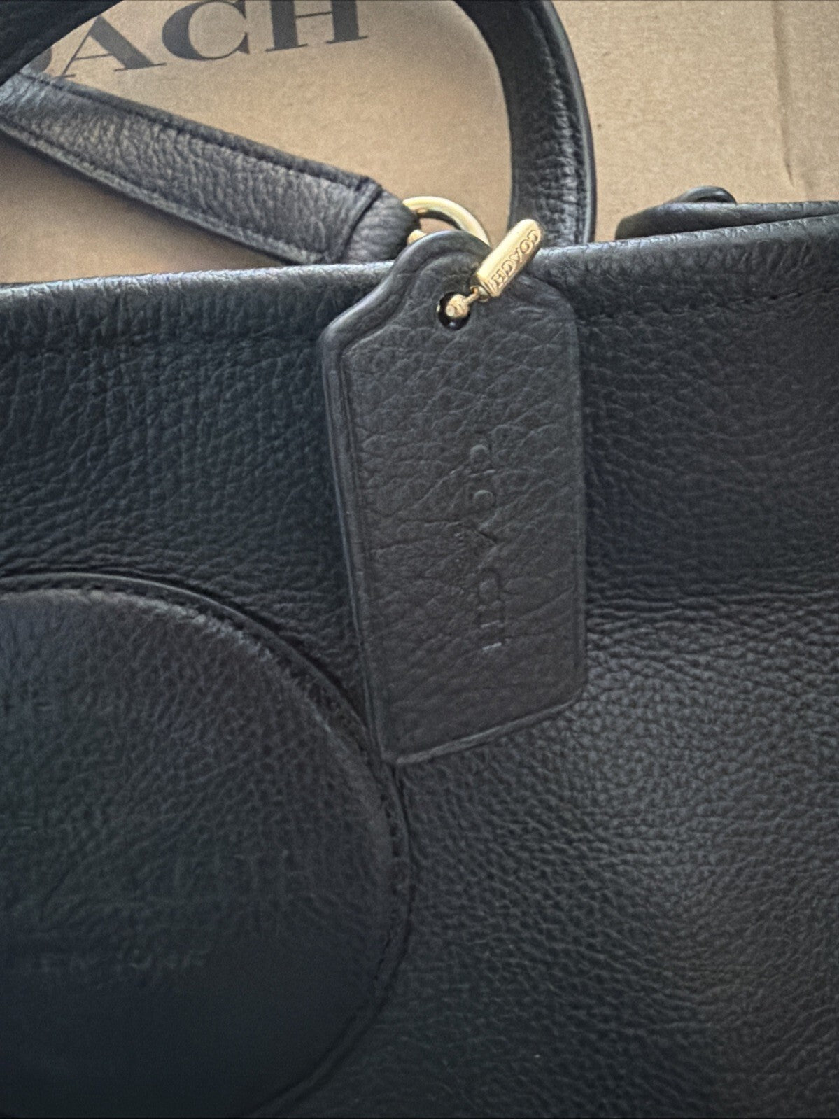 Coach Dempsey Tote Bag 22 With Coach Patch BNWT Black Leather