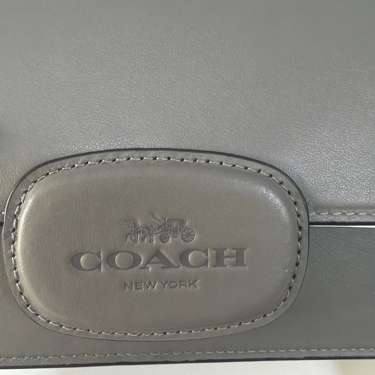 Coach Eliza Flap Crossbody Leather Covered Closure Charcoal Grey BNWT 2 Straps