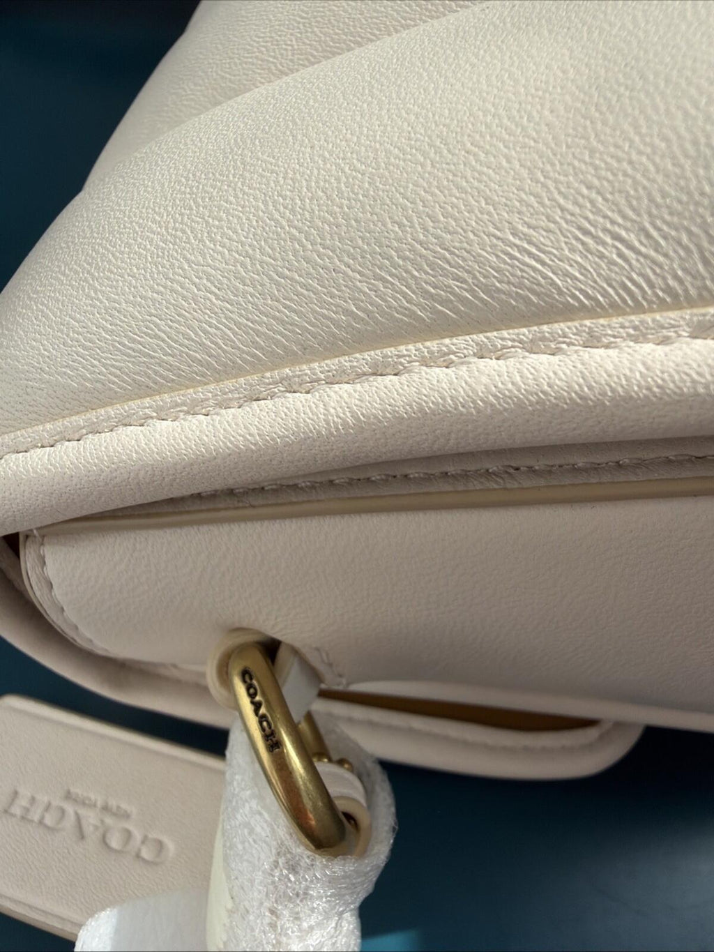 351 Coach Chalk Ivory Quilted Nappa Leather Studio Shoulder Bag C7725 BNIB