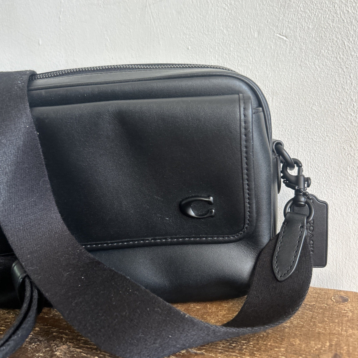 Coach Charter Flap Crossbody 24 In Black Leather BNWT 2 Straps