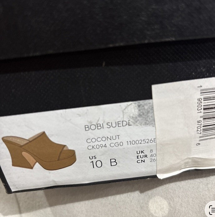 Coach  Bobi Suede Leather Platform Sandals Uk 8 Coconut BNIB Mules