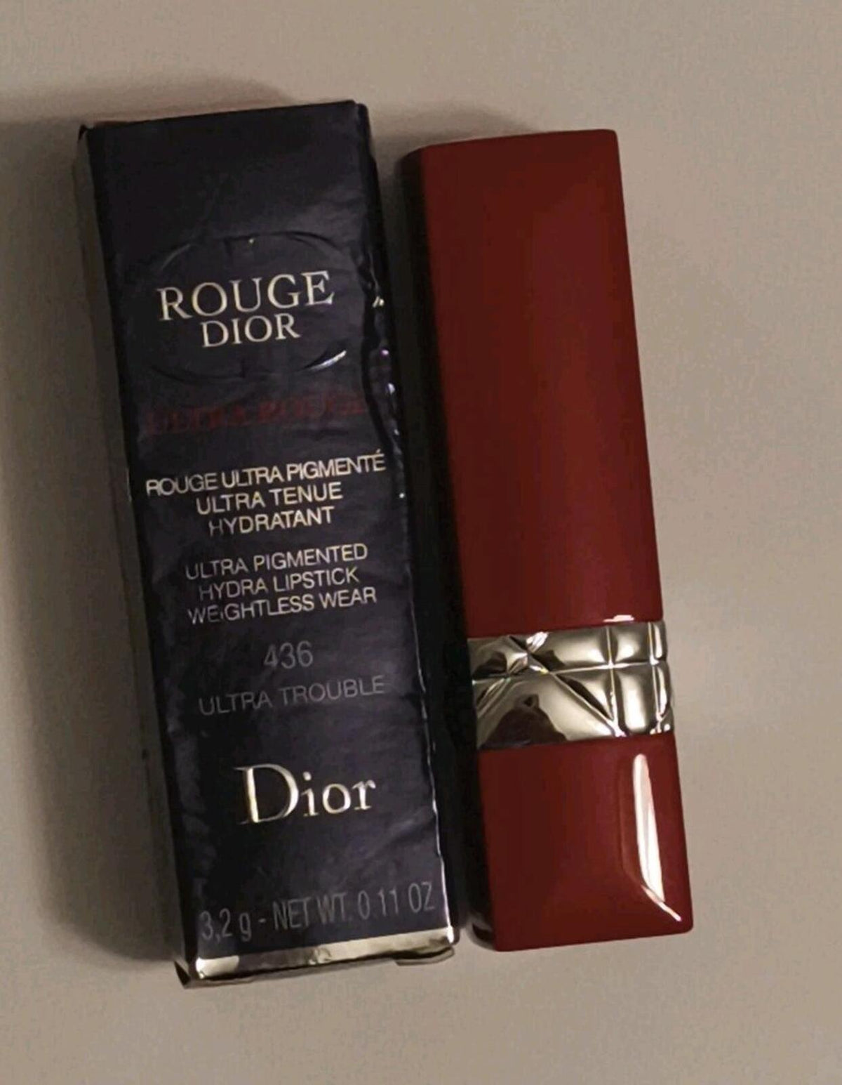 DIOR Rouge Dior Ultra Rouge Ultra Pigmented Hydra Lipstick 436 ULTRA TROUBLE 3.2