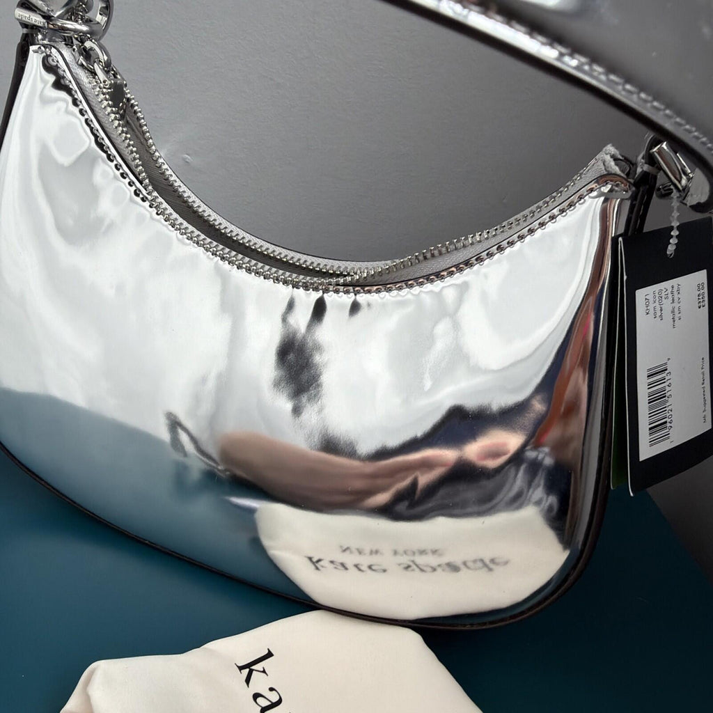 340 KATE SPADE Sam Icon Metallic Small Convertible Crossbody Silver £375 BNWT
