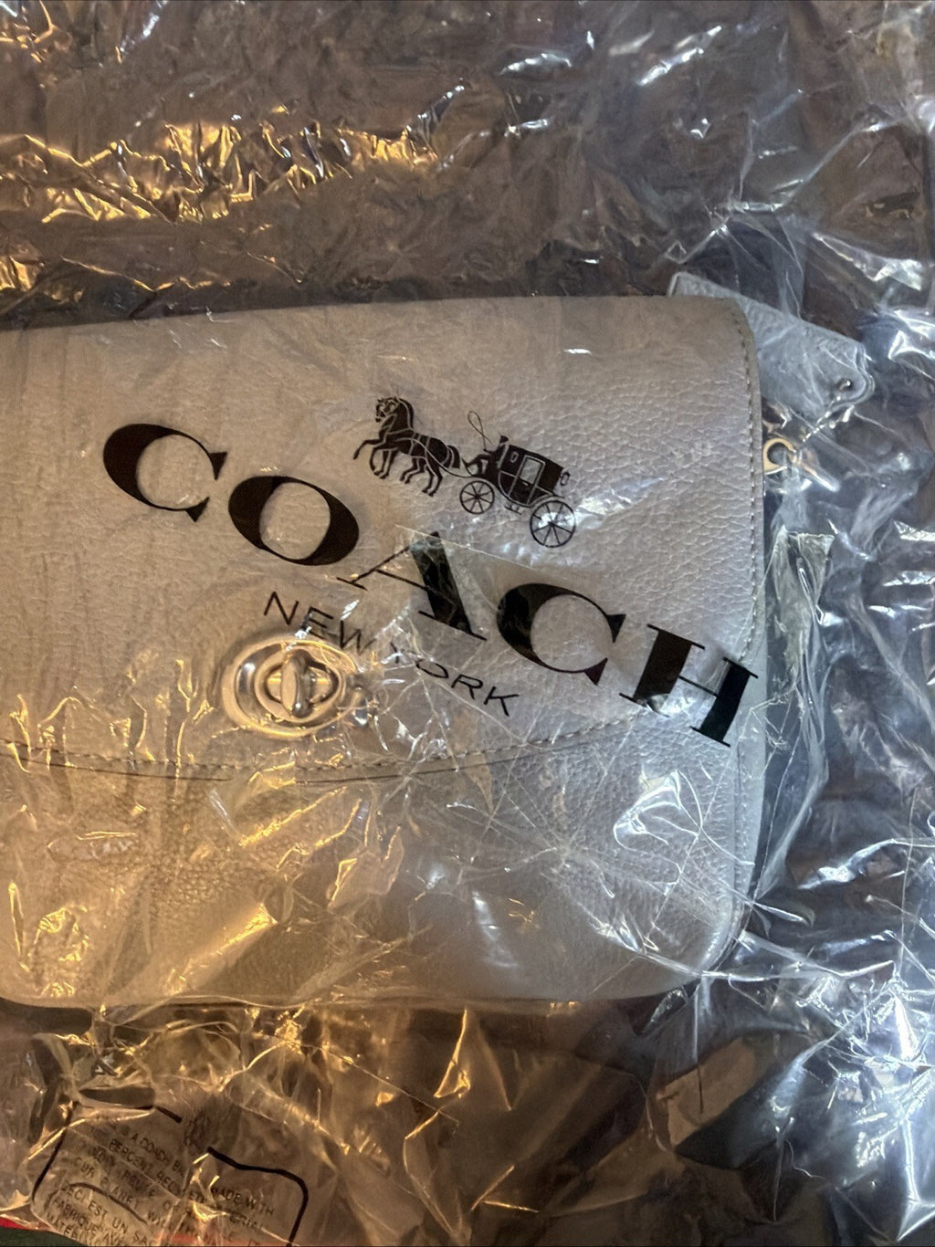Coach Cassie 19 Pebbled Leather Shoulder Bag Grey Blue Silver 3 Straps BNWT