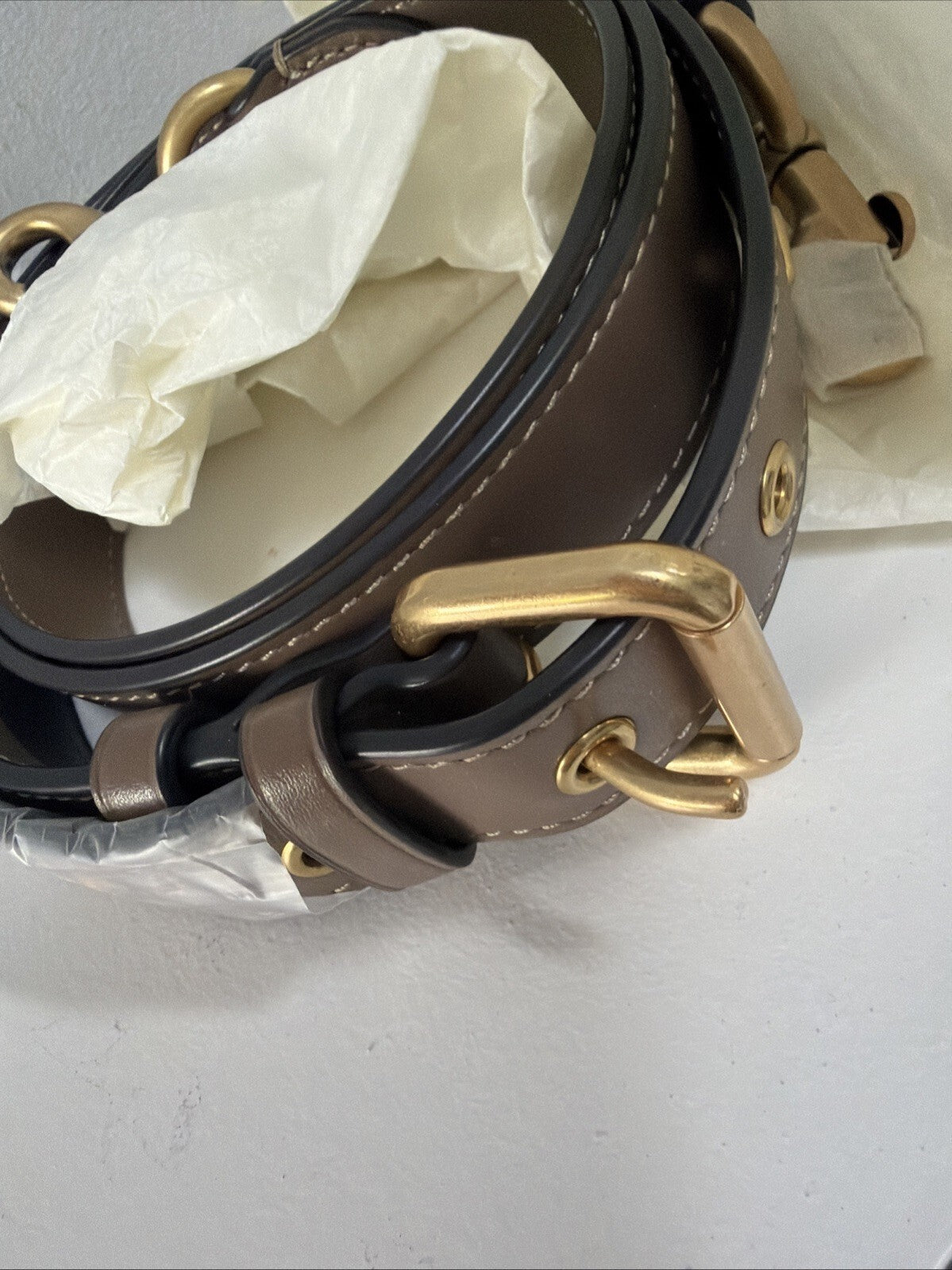 COACH Leather Camera Bag Shoulder Bag CC386 Dark Stone BNWT