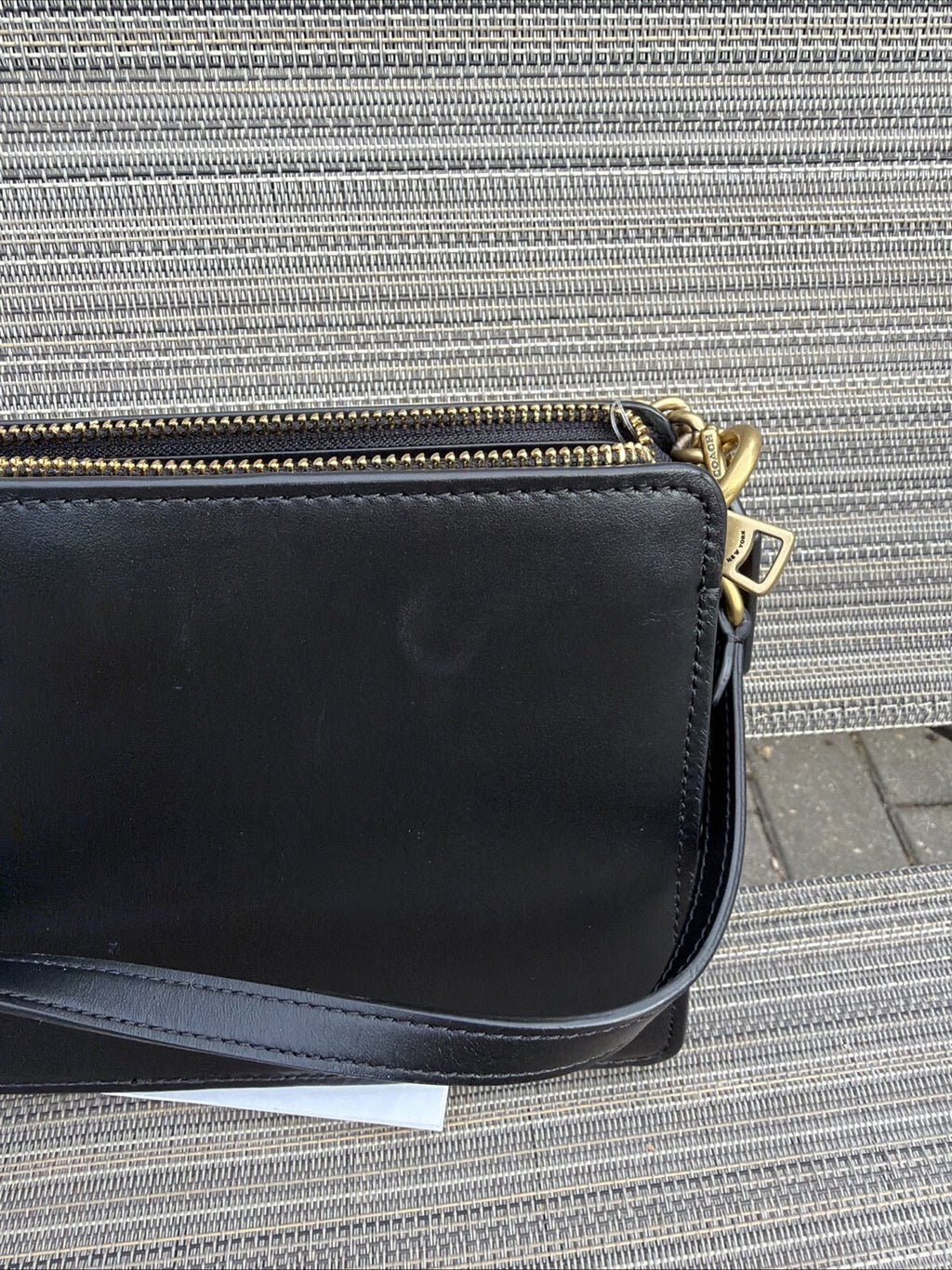 Coach Refined Calf Leather Chain Crossbody Bag  Black - Style No 78801 New