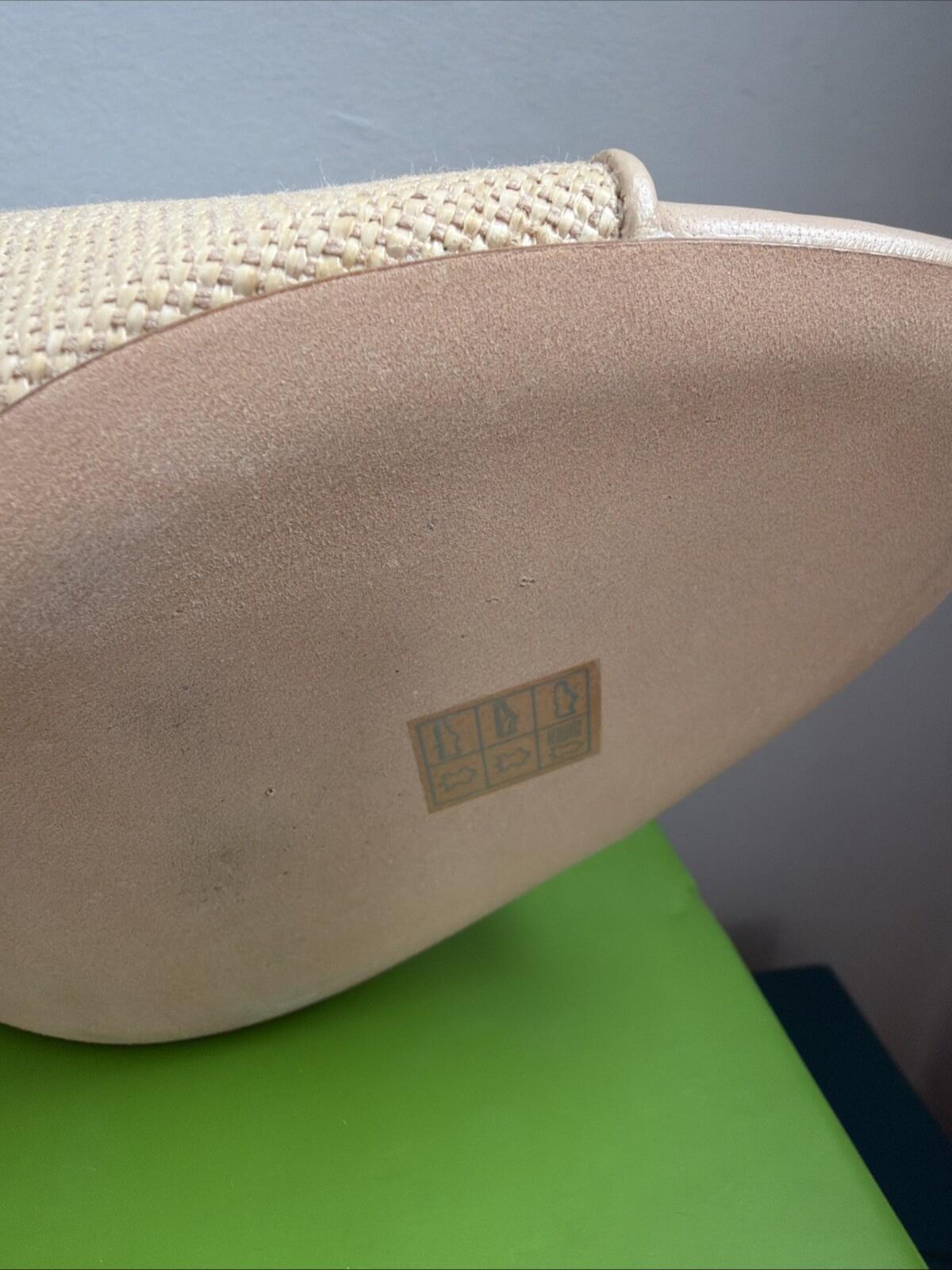 Kate Spade Kitten Heel Sandals Mules Malibu Summer Beach Sand Raffia Uk 5.5 BNIB