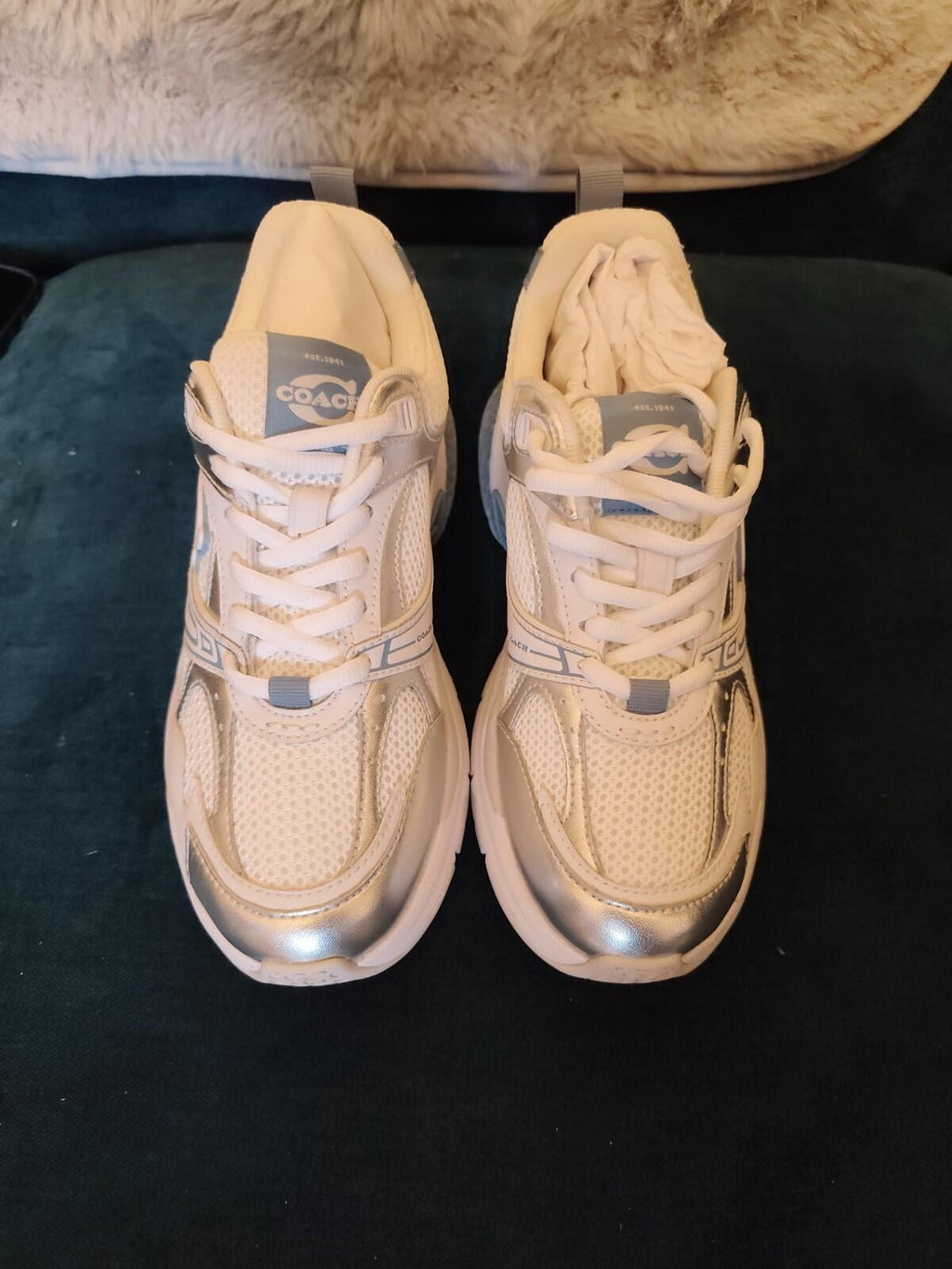Coach Mesh Sneaker Chalk/Bluebell BNIB UK 4.5