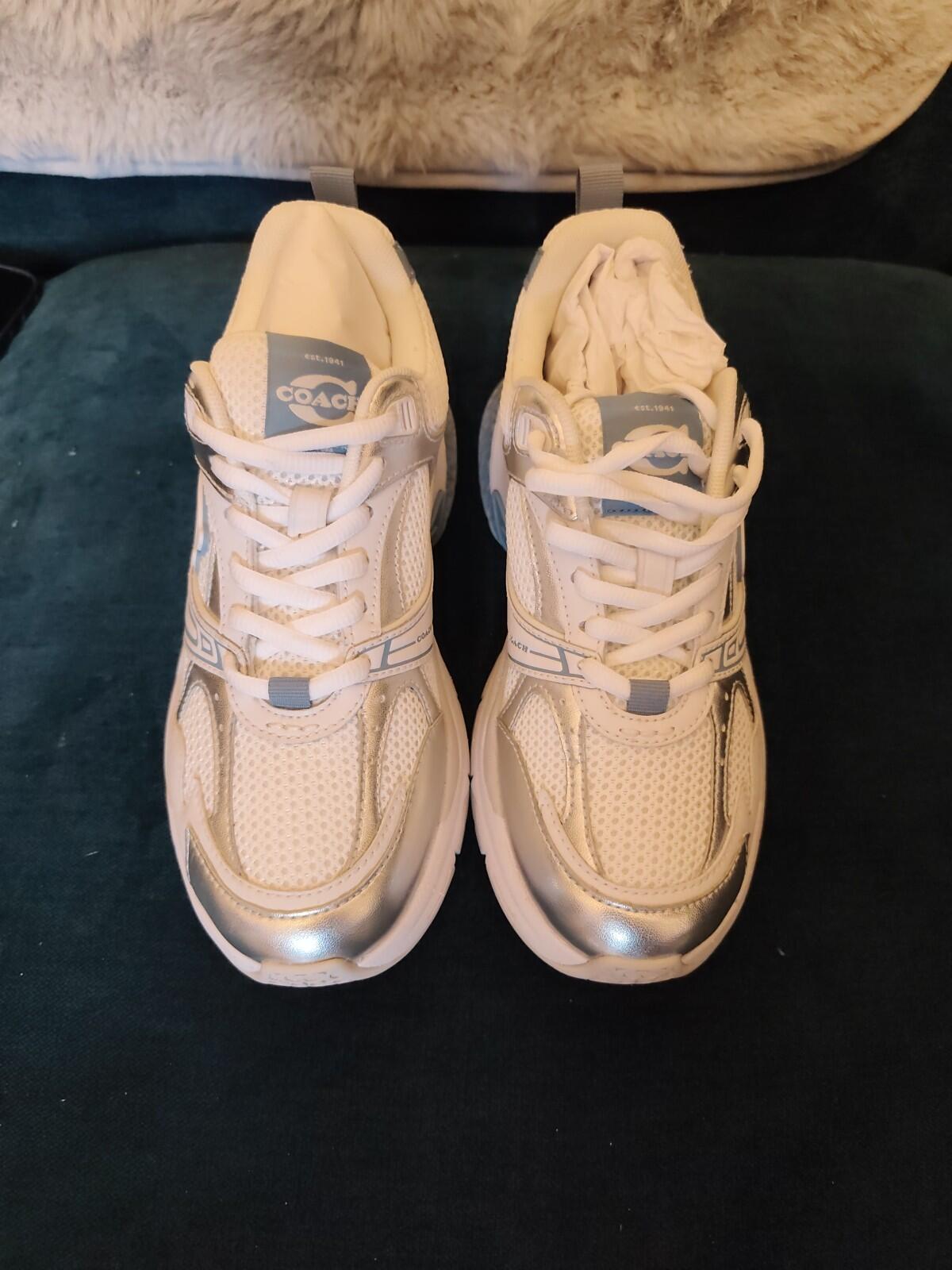 Coach Mesh Sneaker Chalk/Bluebell BNIB UK 4.5