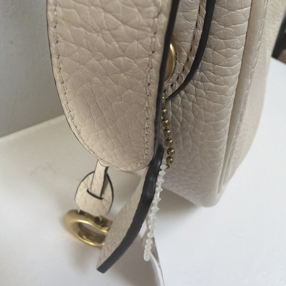 Coach Chalk White LUNA Pebble Leather Shoulder Bag BNWT 90s Style