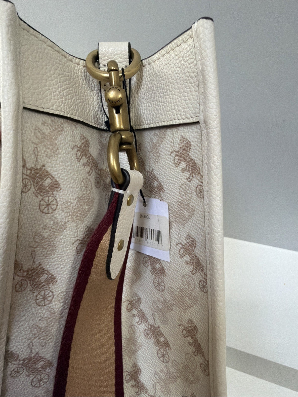 COACH C3866 Field Tote 22 With Horse And Carriage Print Chalk BNWT