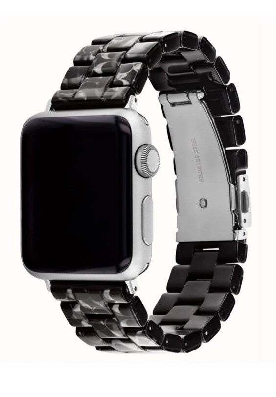 COACH Apple Watch Band Strap 14700232  Replacement Belt Black Tortoiseshell BNIB