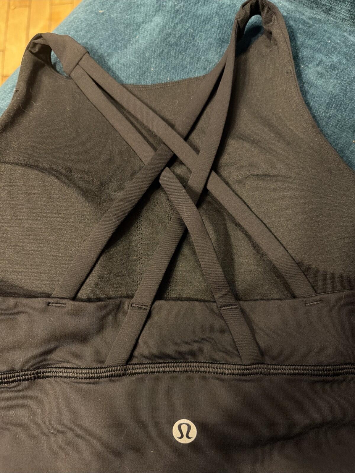 Lululemon Energy High Neck Long Line Bra Black 10 Uk14 BNWT £48
