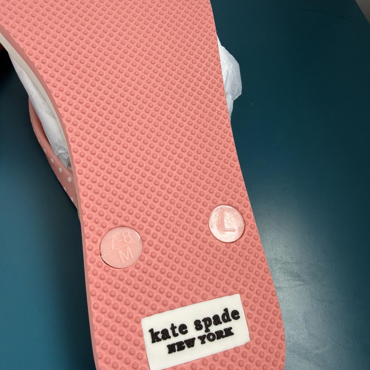 Kate Spade Fiji pale pink Flip Flops Polka Dot  Size 4.5 UK BN
