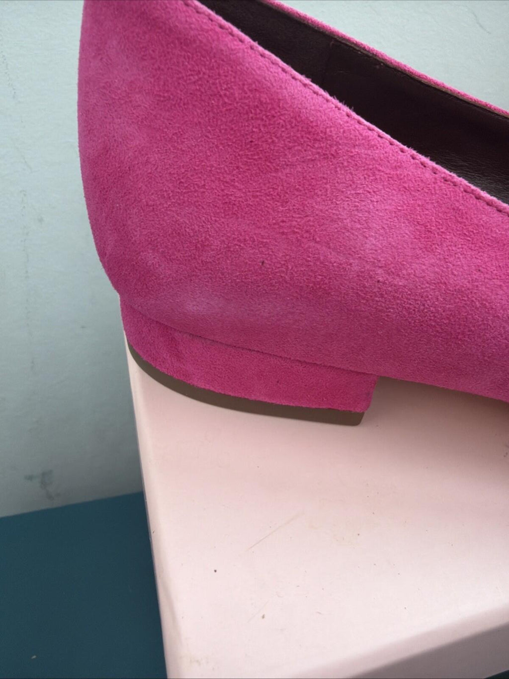 Kate Spade Buckle Up Festive Pink Suede Pointed Toe Flats UK 5 New US 7.5 BNIB