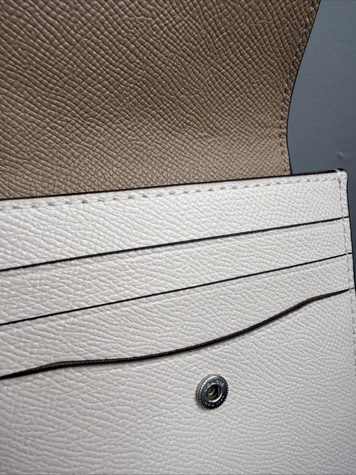 341 Coach Crossbody Phone Bag North/South Chalk Cross grain Leather BNWT