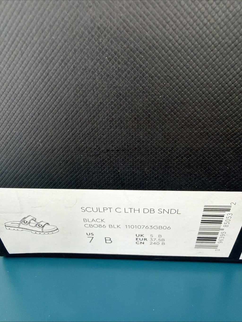 Coach Black Leather Sculpted C Double Band Sandal UK 5 EU37.5 £195 BNIB