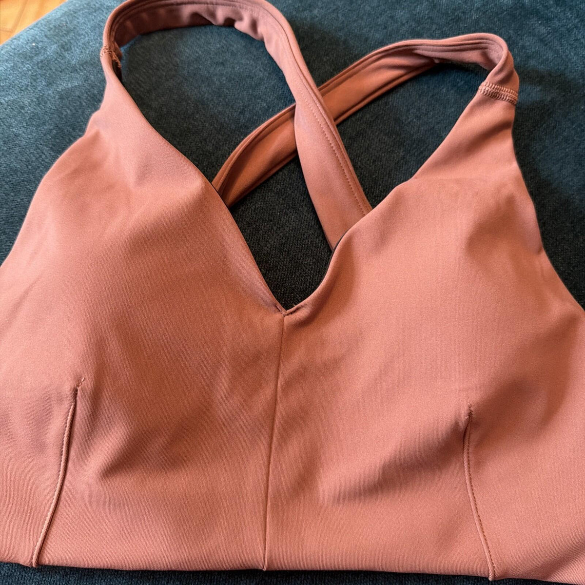 Lululemon lab Luxtreme Deep-V Bra Medium Support B/C Cup Smoky Topaz 6 Uk10 New