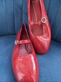 Kate Spade Patent Leather Halo Mary Jane Ballet Flats Red Uk 4 New