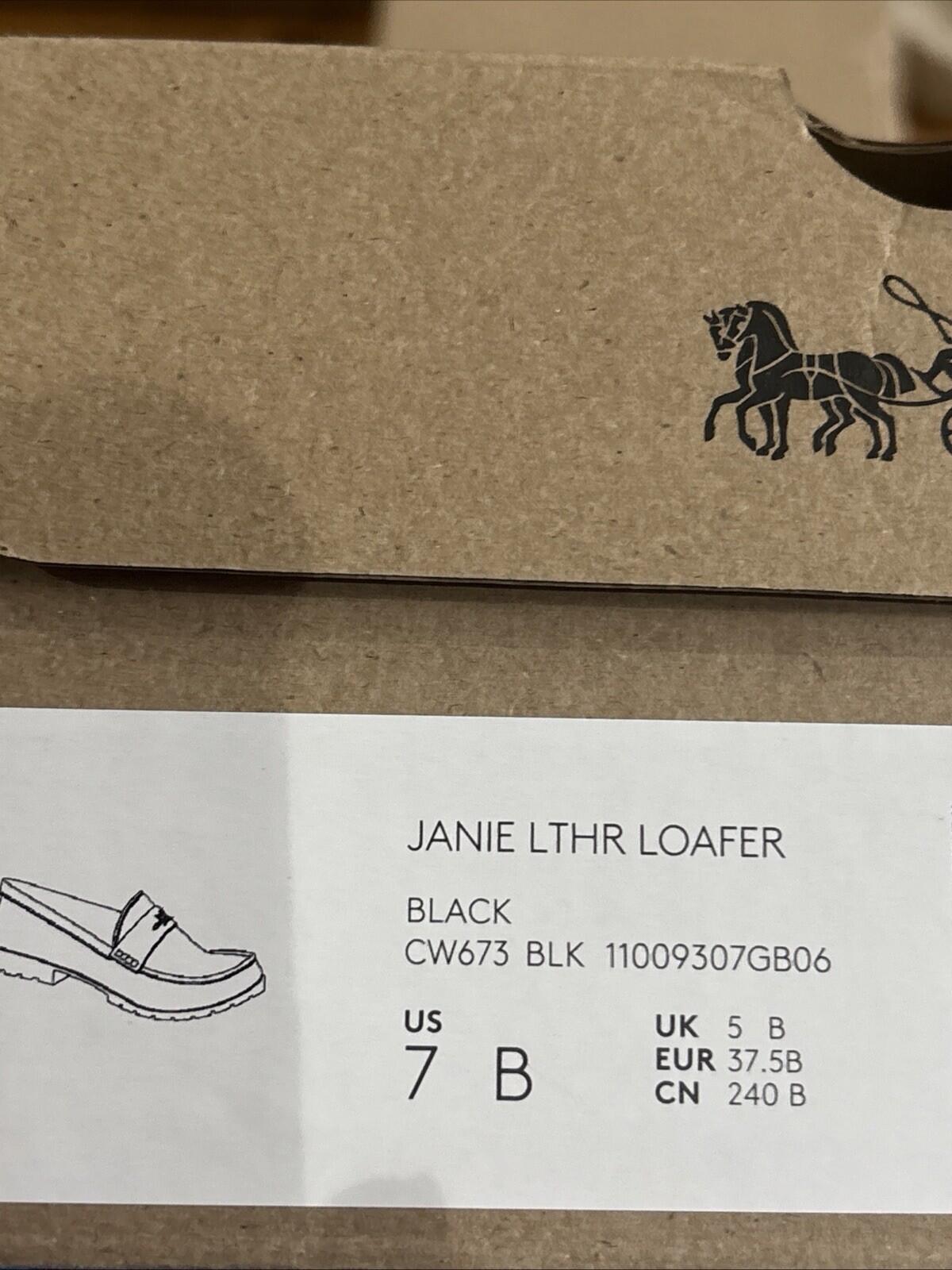 Coach Janie Leather Loafers - Black Size 5 EU 37.5 BNIB
