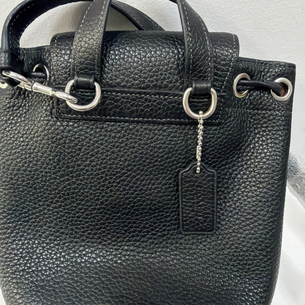 358 Coach Amelia Black Pebble Leather Backpack Rucksack BN Missing One Strap BN