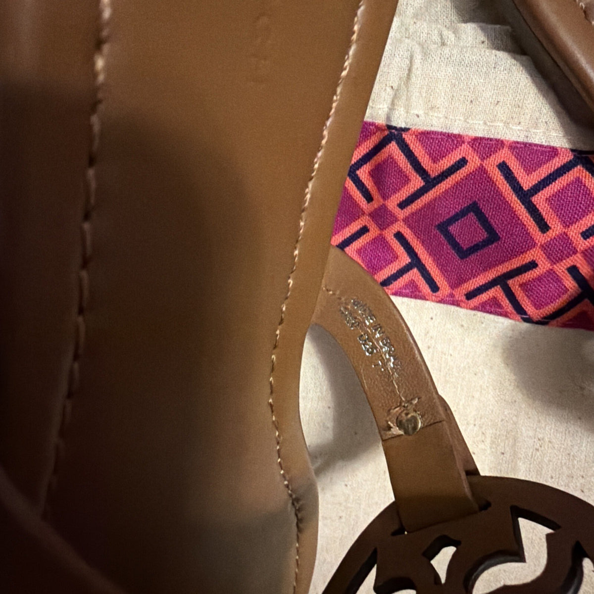 Tory Burch Miller Sandals Flip Flops Tan Leather Uk 5 USA 7.5 New With Dust Bag