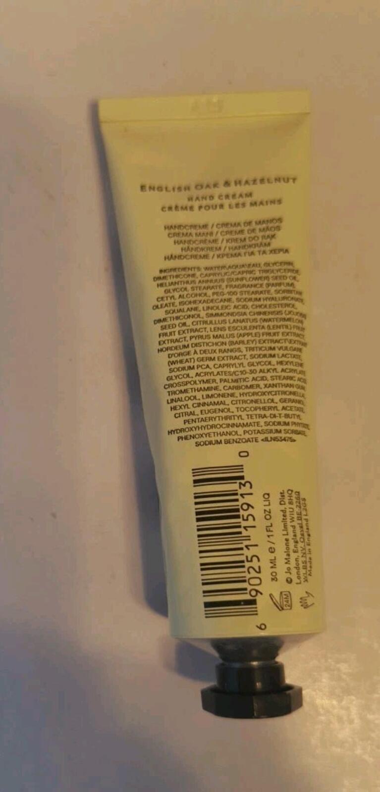 Jo Malone London English Oak & Hazelnut  Hand Cream 30ml - Luxury Moisturizing